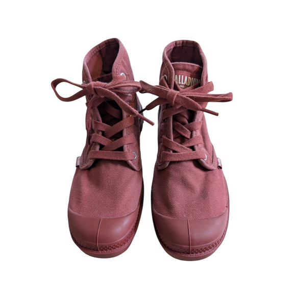 Palladium Pampa Hi Canvas Boots Wax Red Canvas Size 7.5 100% Vegan - Picture 3 of 12